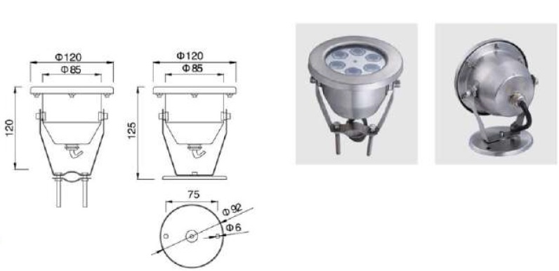    IP68    XYH120G-6W 6*1W 